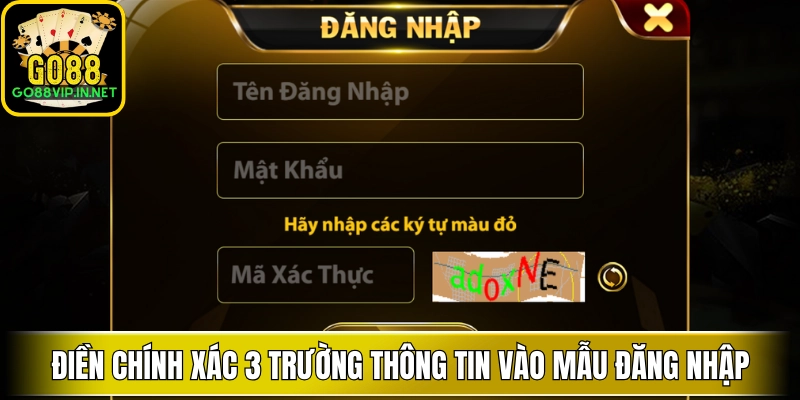 dien chinh xac 3 truong thong tin vao mau dang nhap