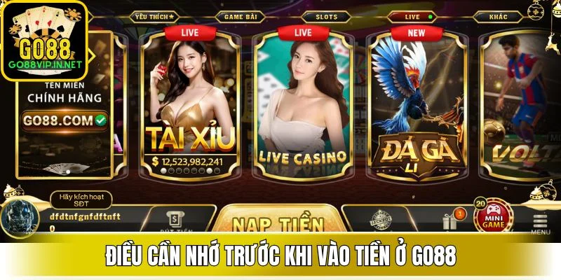 Điều cần nhớ trước khi vào tiền ở GO88